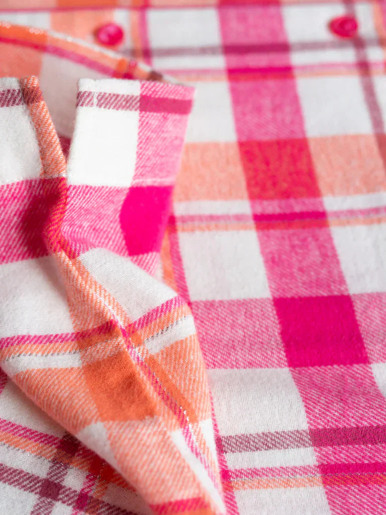 Pigiama lungo classico da donna in flanella di cotone | lns