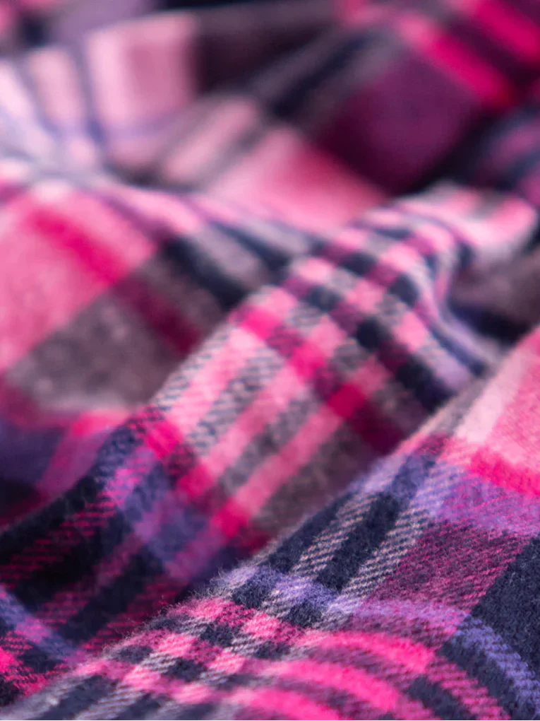 Pigiama lungo da donna in flanella di cotone a quadri | lns