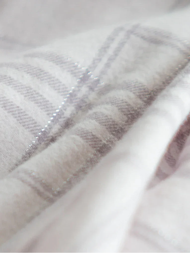 Pigiama lungo da donna in flanella di cotone a quadri