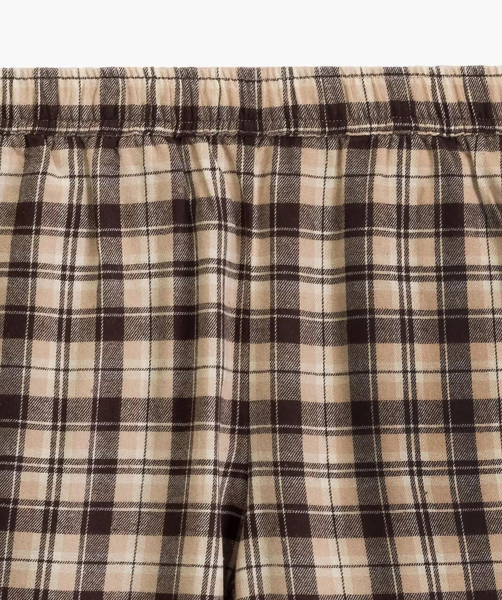 Pigiama lungo da donna in flanella di cotone a quadri