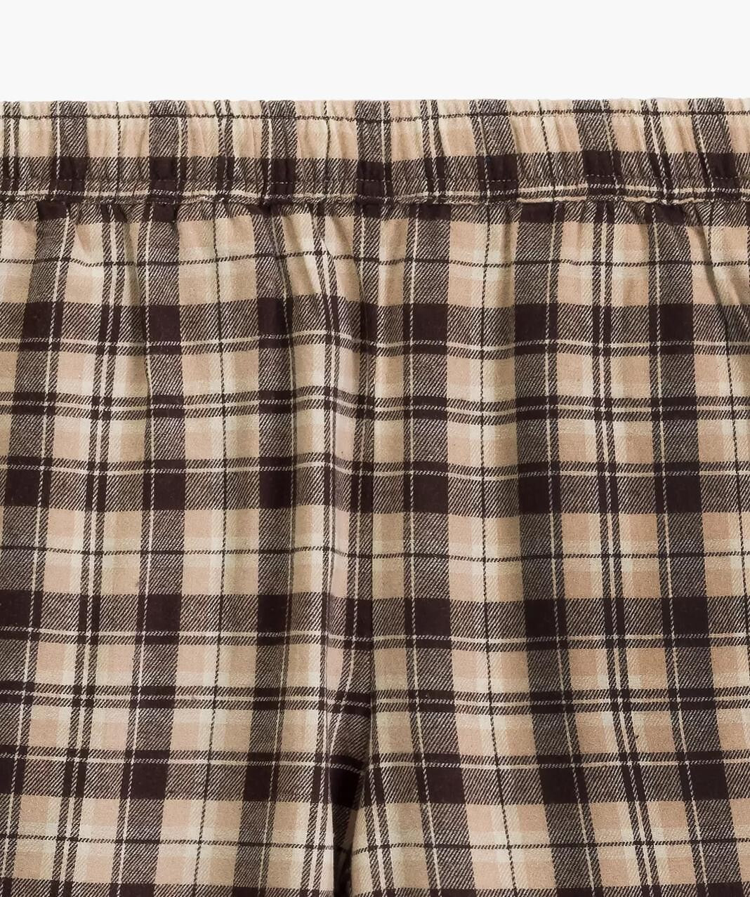 Pigiama lungo da donna in flanella di cotone a quadri