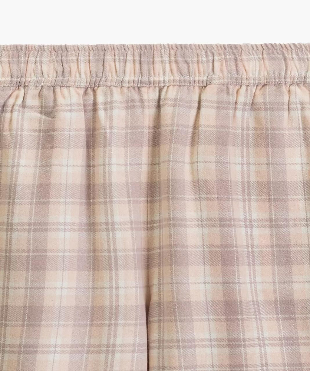 Pigiama lungo da donna in flanella di cotone a quadri