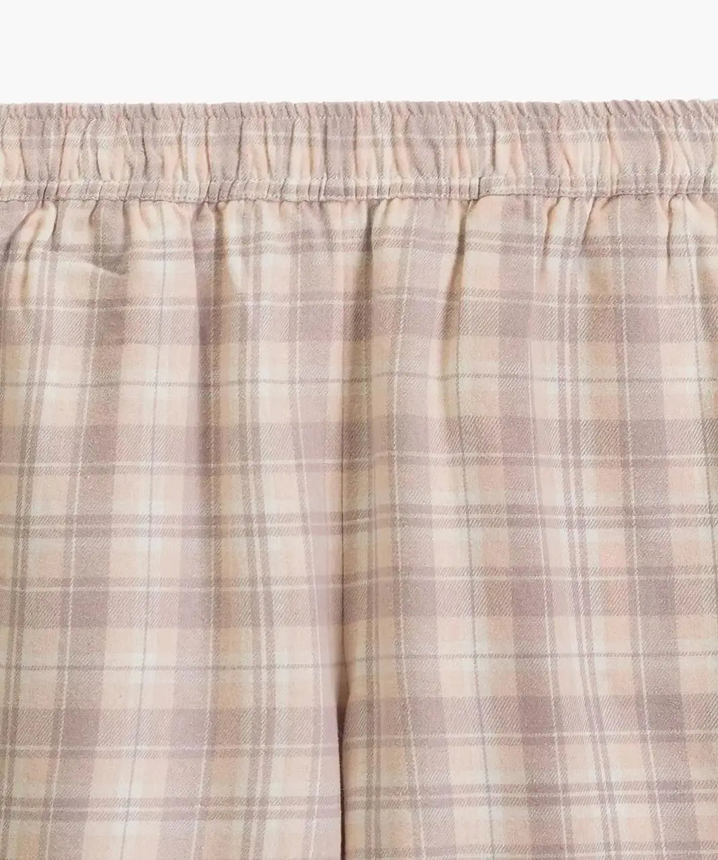 Pigiama lungo da donna in flanella di cotone a quadri