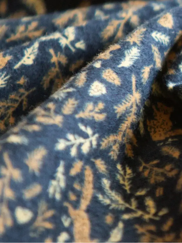 Pigiama lungo da donna in flanella di cotone con stampa