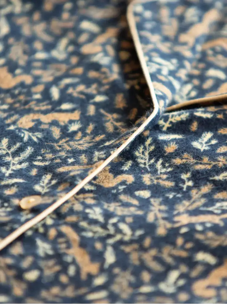 Pigiama lungo da donna in flanella di cotone con stampa