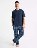 Pigiama lungo uomo a scacchi in cotone (pdm4700-004)