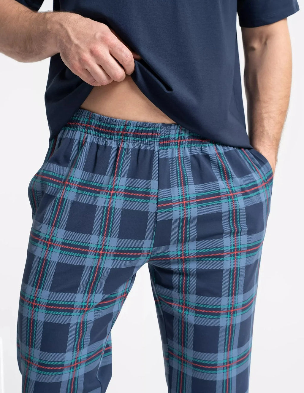 Pigiama lungo uomo a scacchi in cotone (pdm4700-004)