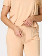 Pigiama in modal beige crema con dettagli etno-chic (ofelia