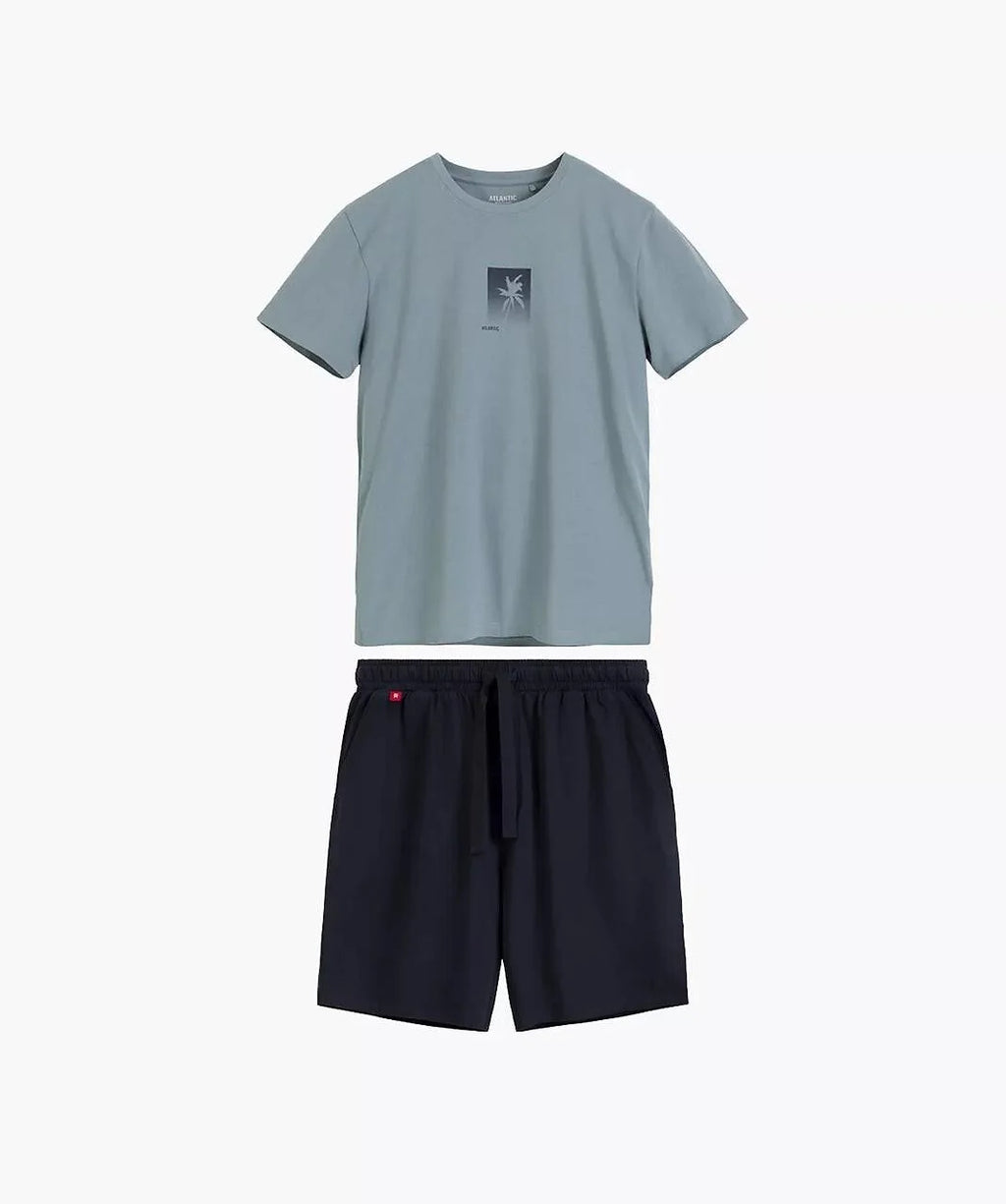 Pigiama da uomo in 100% cotone con trattamento peach effect