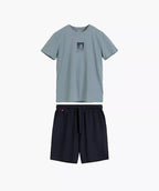 Pigiama da uomo in 100% cotone con trattamento peach effect