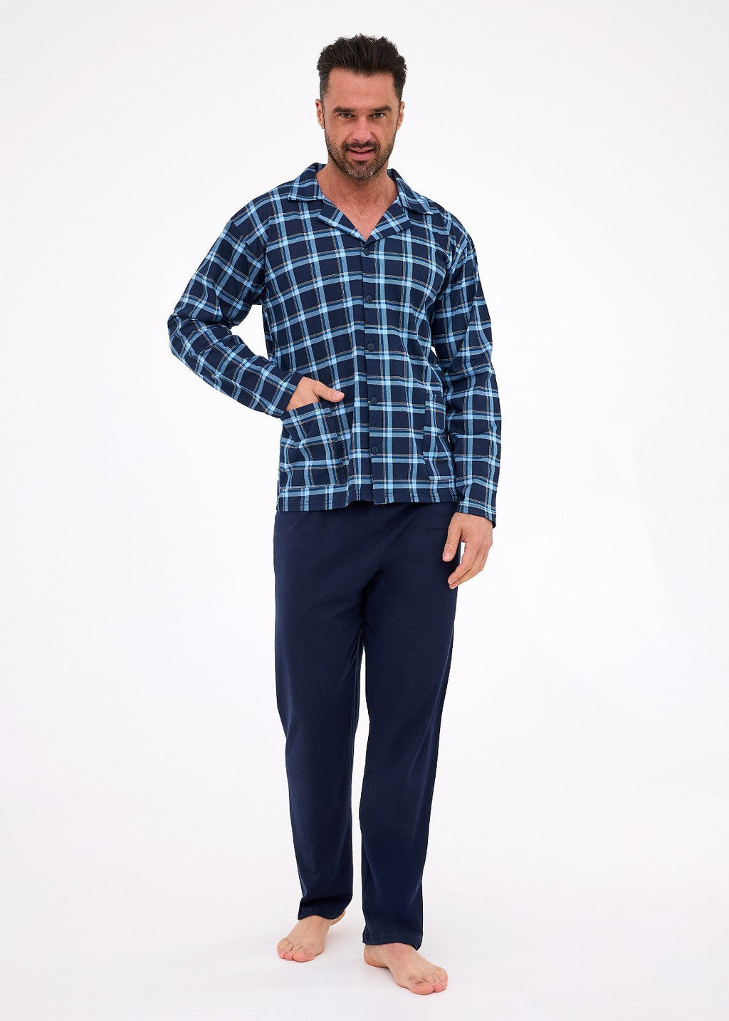 Pigiama da uomo aperto in 100% cotone - 114/81