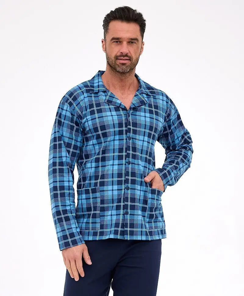 Pigiama da uomo aperto in cotone di alta qualità - 114/82