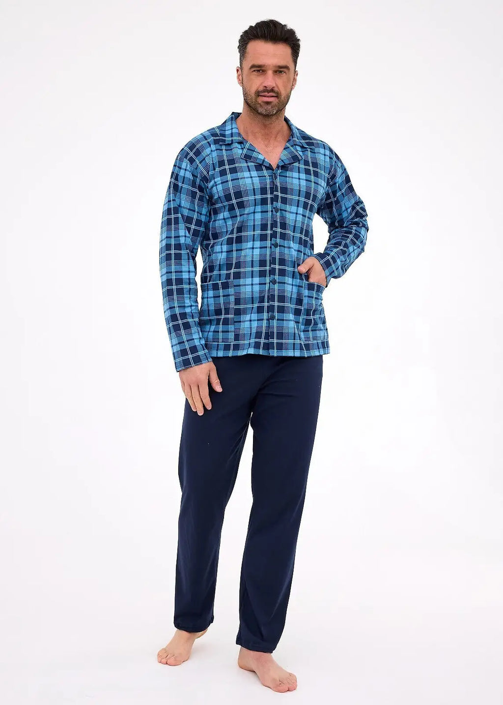 Pigiama da uomo aperto in cotone di alta qualità - 114/82