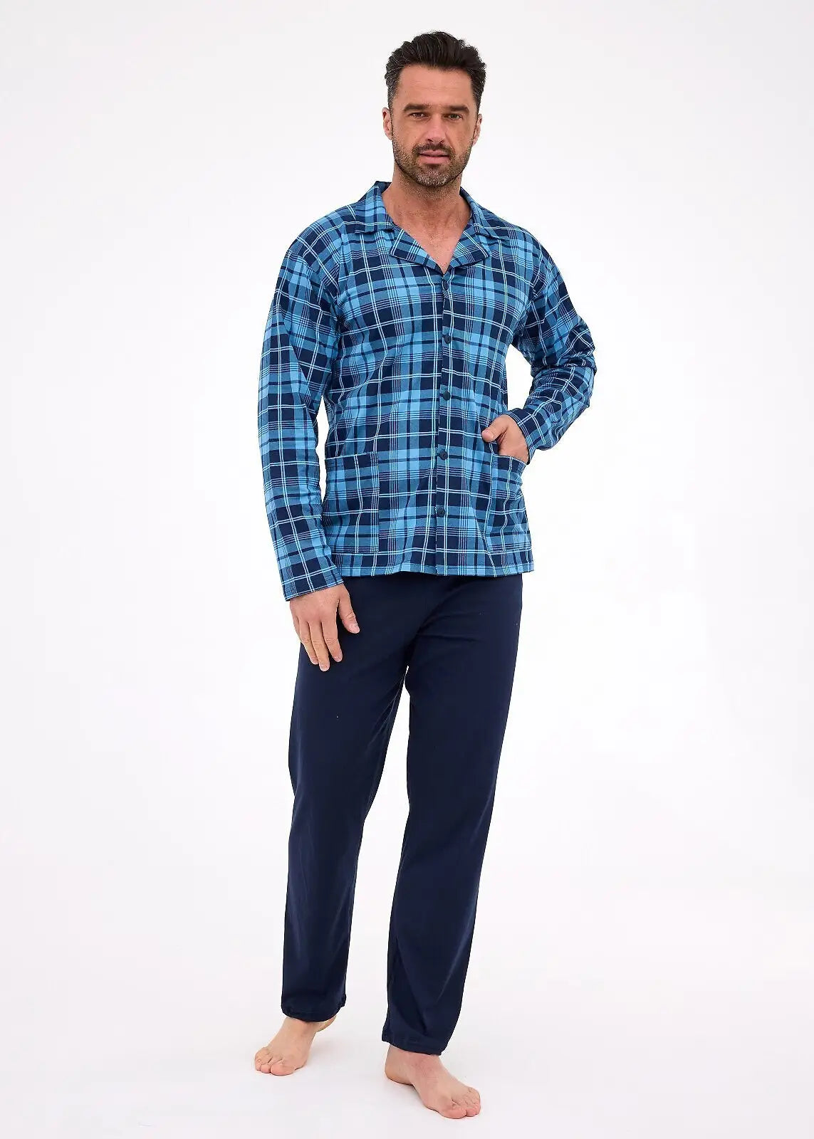 Pigiama da uomo aperto in cotone di alta qualità - 114/82