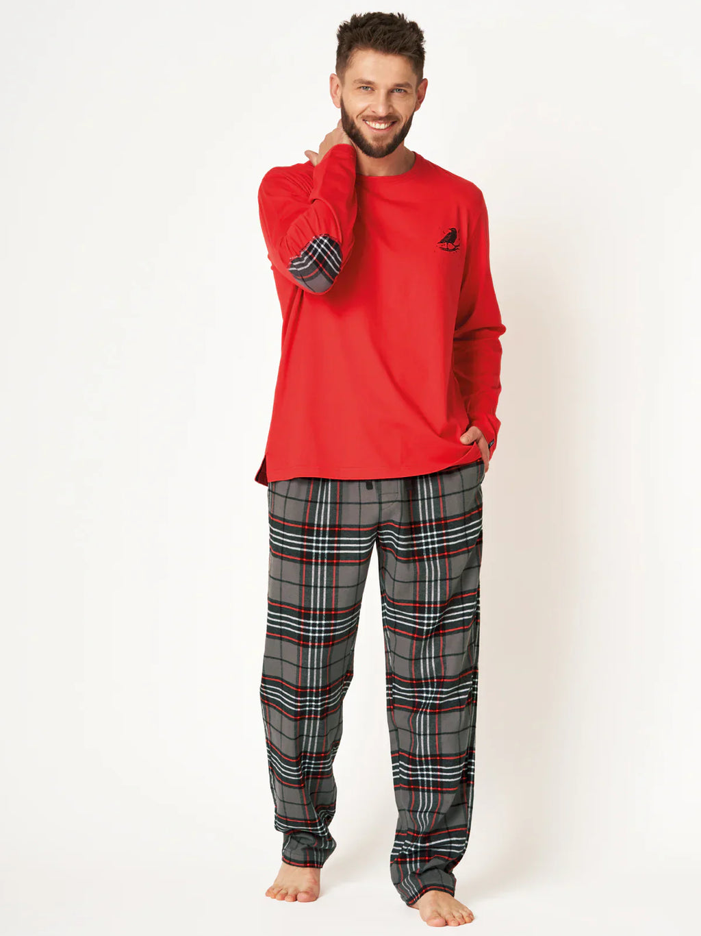 Pigiama uomo caldo in cotone e flanella | mns 400