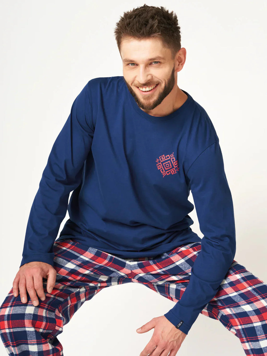 Pigiama uomo caldo in cotone e flanella | mns 613