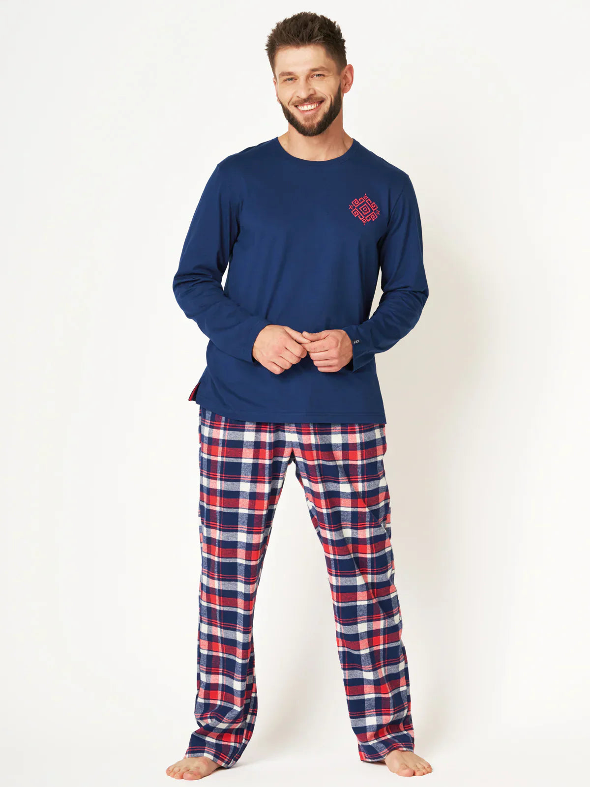 Pigiama uomo caldo in cotone e flanella | mns 613