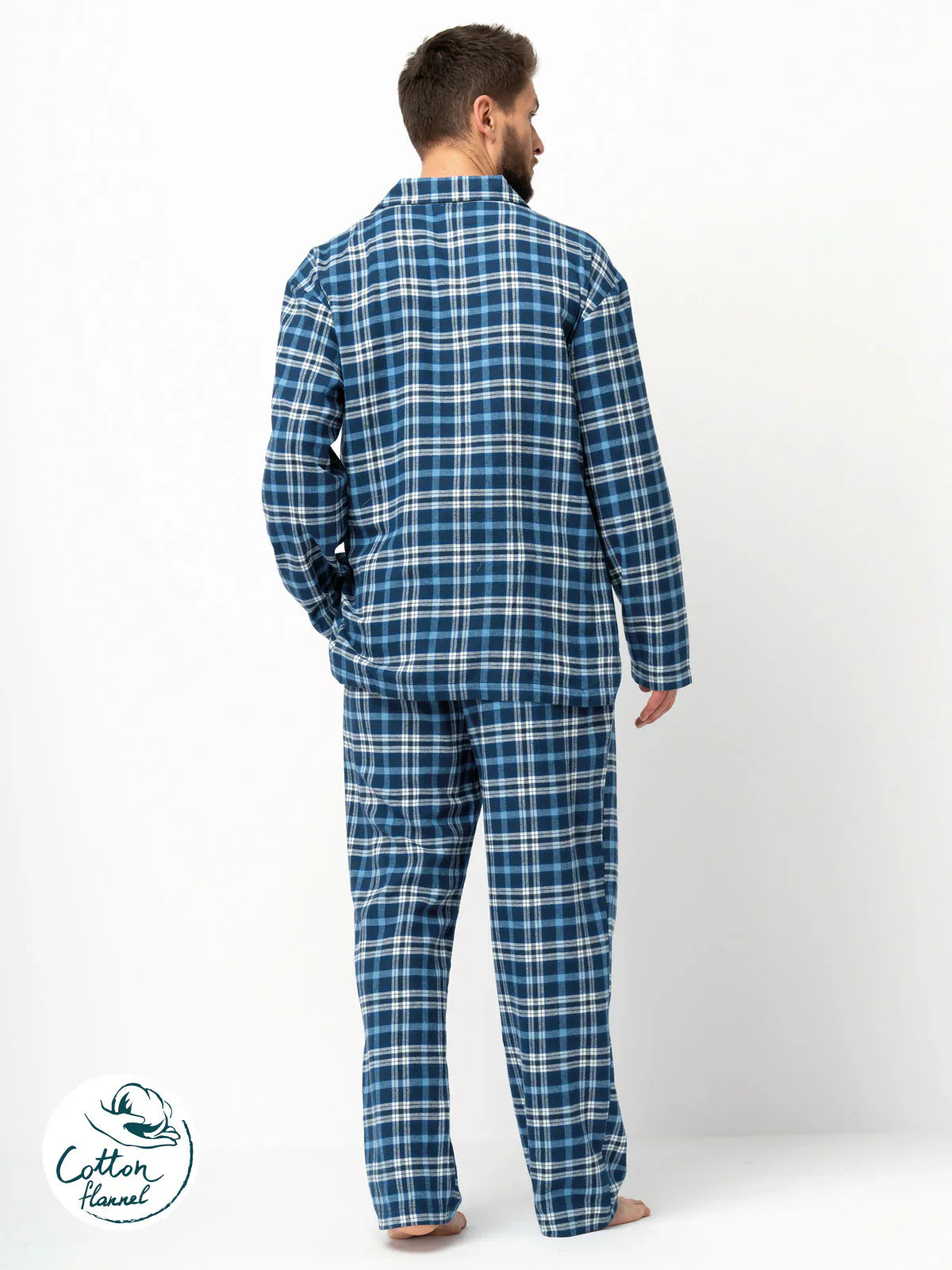 Pigiama uomo classico in flanella di cotone | mns 492
