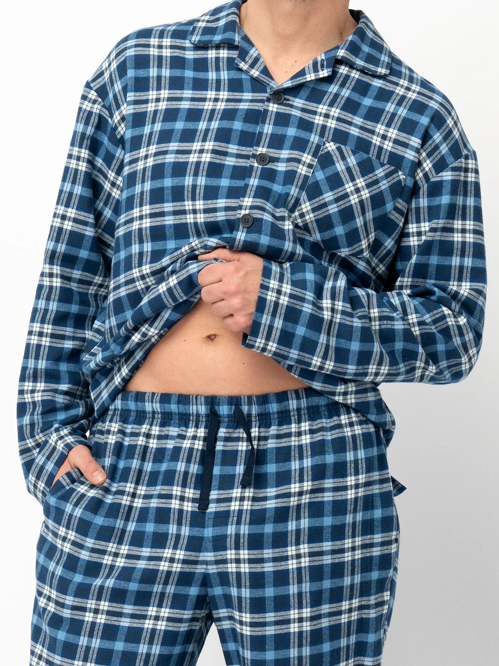 Pigiama uomo classico in flanella di cotone | mns 492