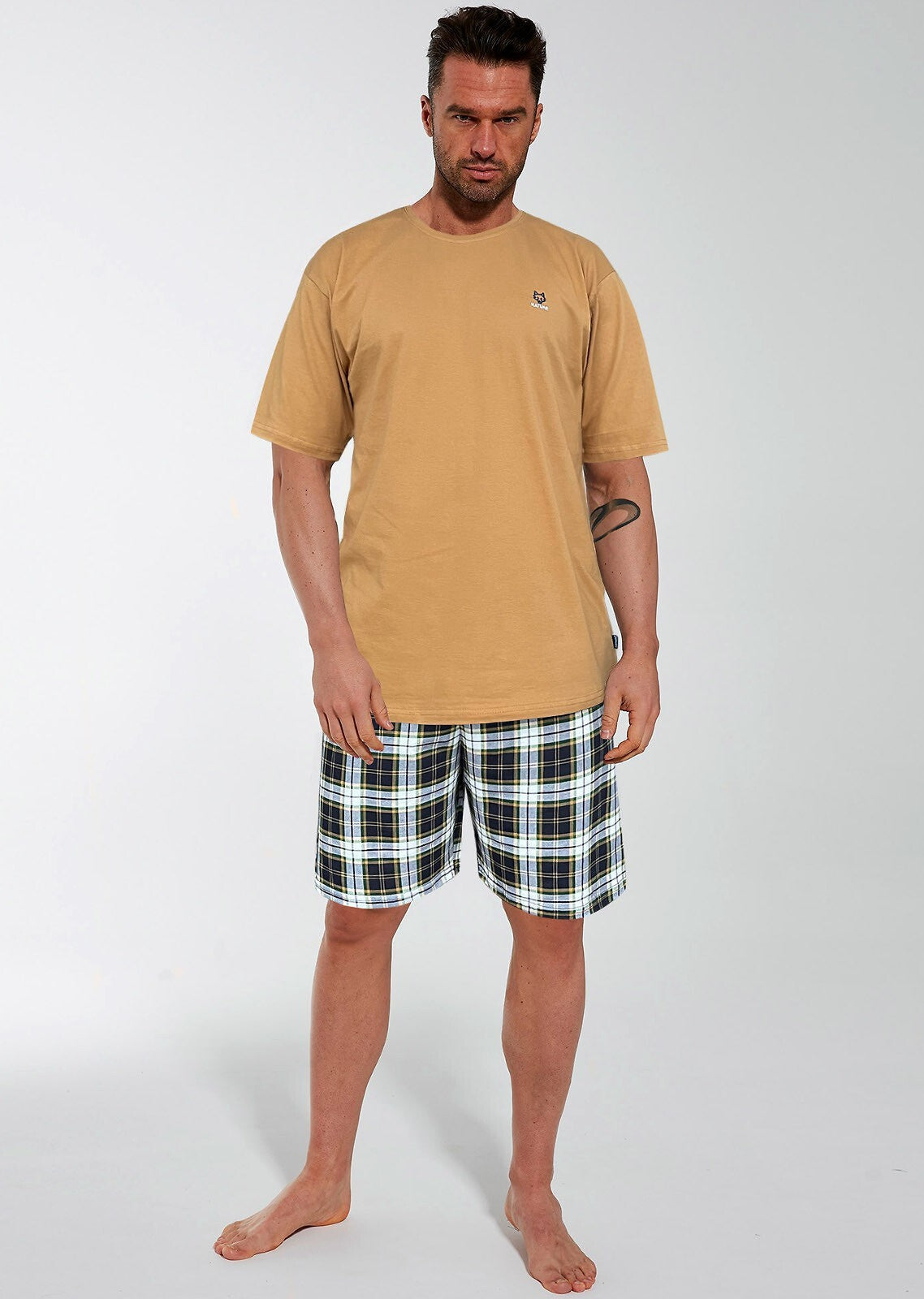 Pigiama da uomo corto in cotone - nature