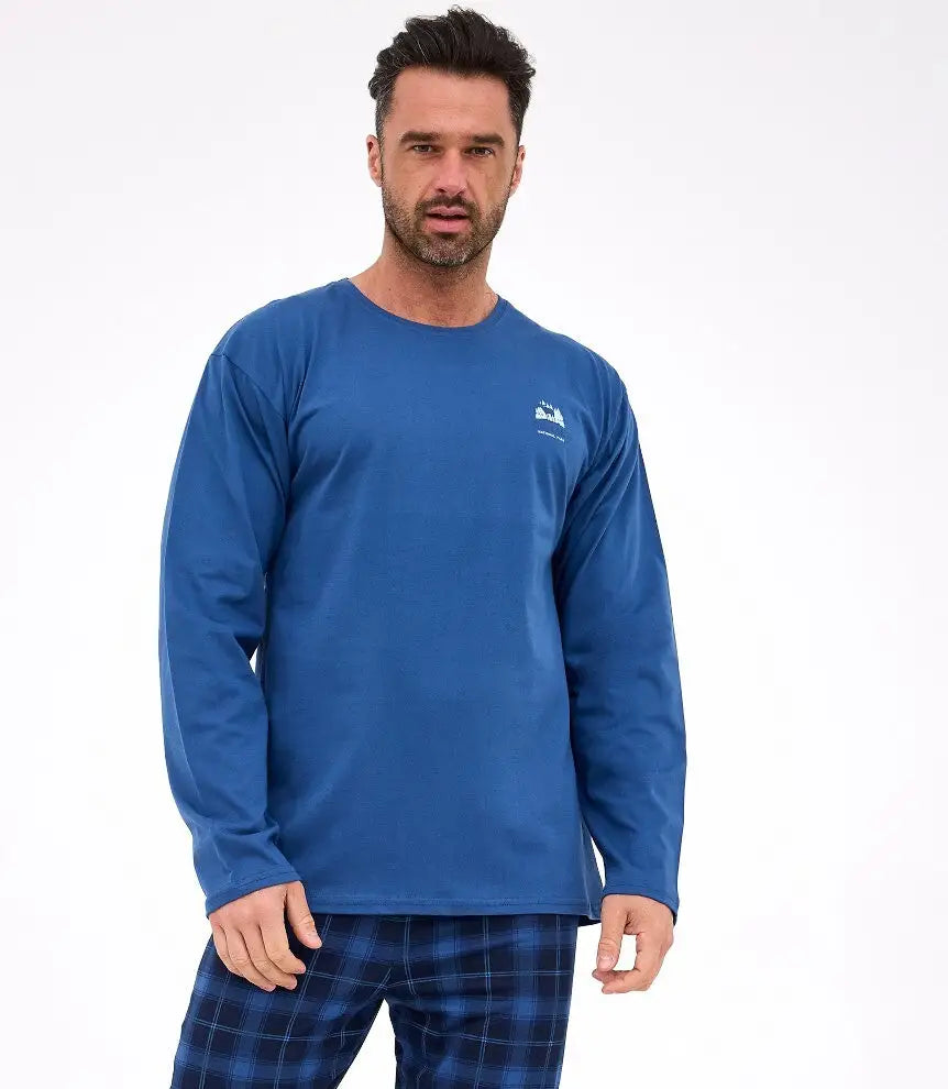 Pigiama uomo in cotone 100% motivo a quadri - denali