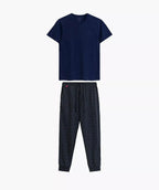 Pigiama uomo in cotone effetto pesca con pantaloni