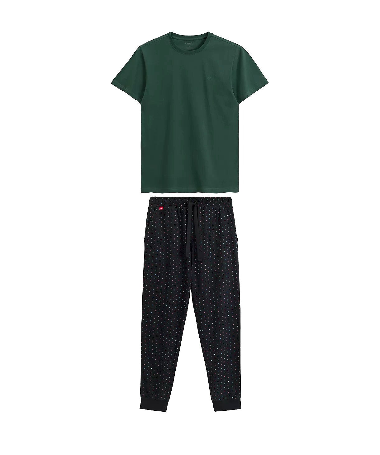 Pigiama uomo in cotone effetto pesca con pantaloni