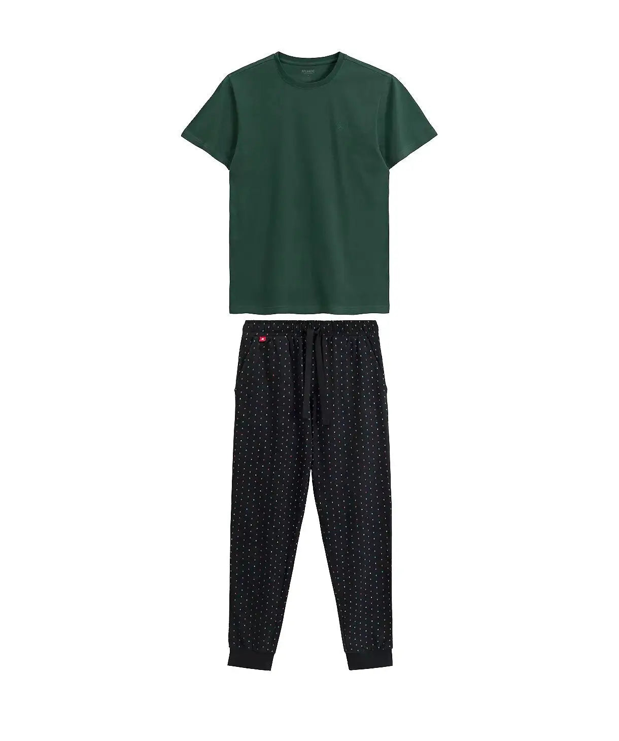 Pigiama uomo in cotone effetto pesca con pantaloni