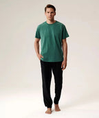 Pigiama uomo in cotone effetto pesca con pantaloni