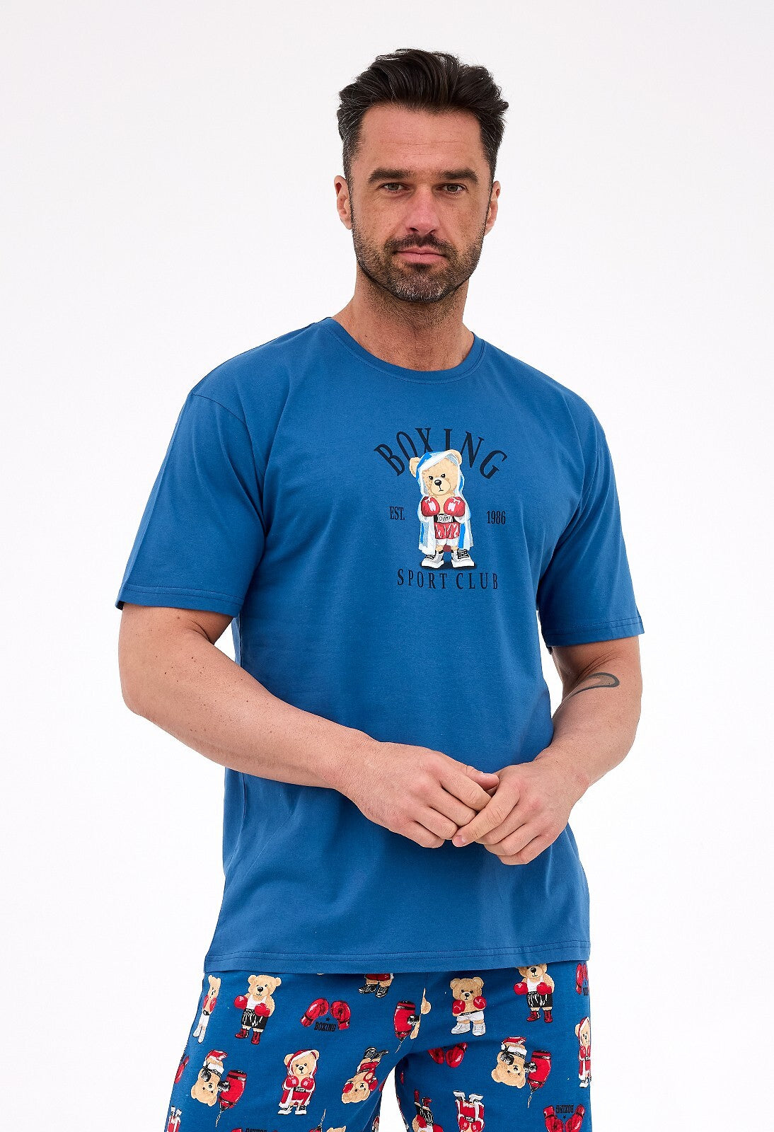 Pigiama uomo in cotone leggero e traspirante - boxer