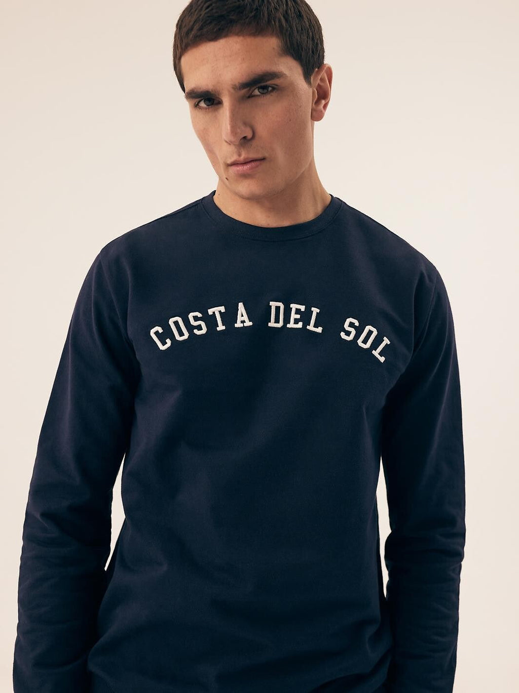 Pigiama da uomo in cotone manica lunga pantaloncini corti