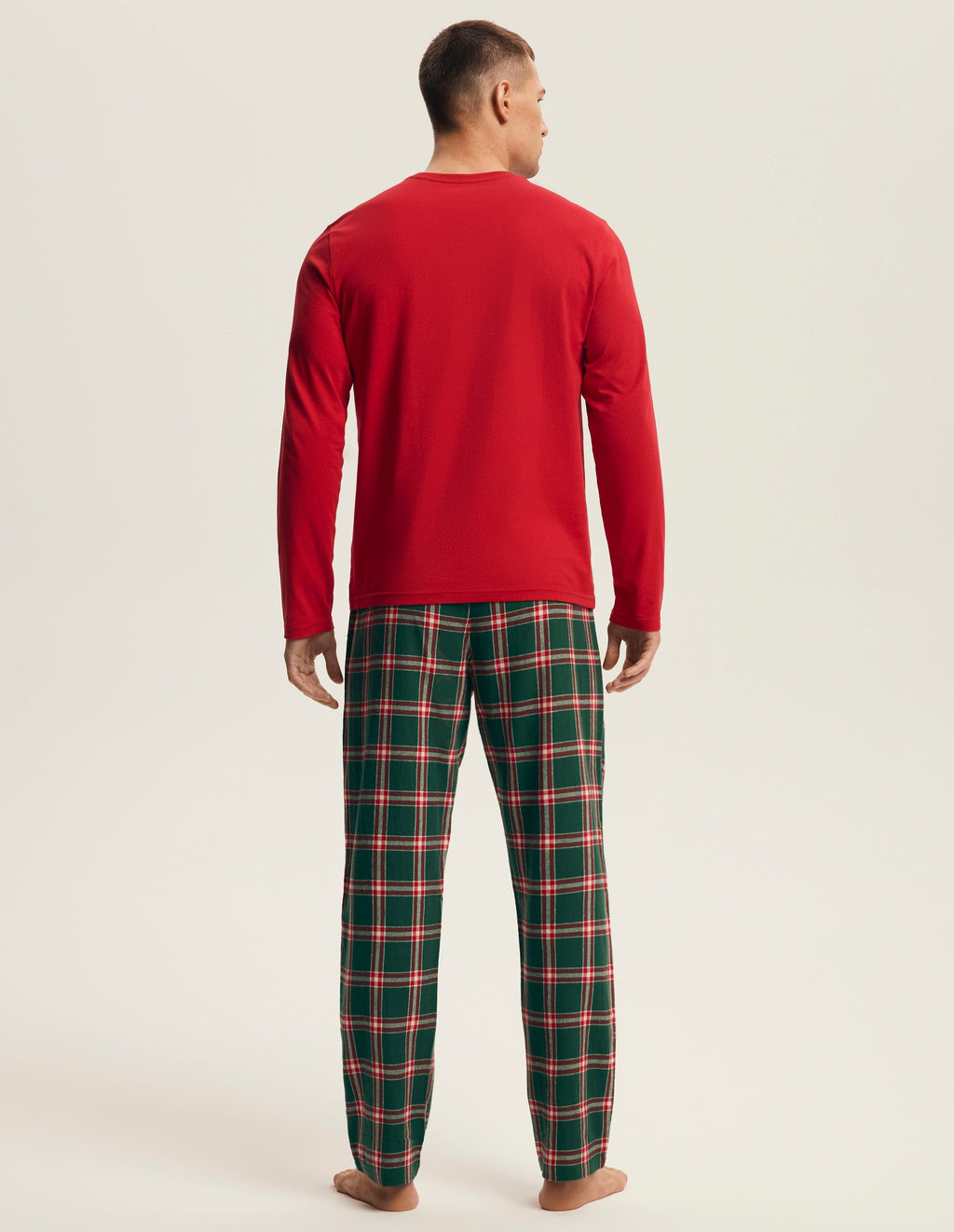 Pigiama uomo in cotone con motivo natalizio e pantaloni