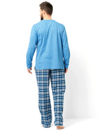 Pigiama uomo in cotone con pantaloni flanella a quadri