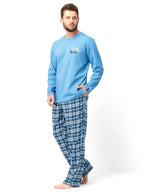 Pigiama uomo in cotone con pantaloni flanella a quadri