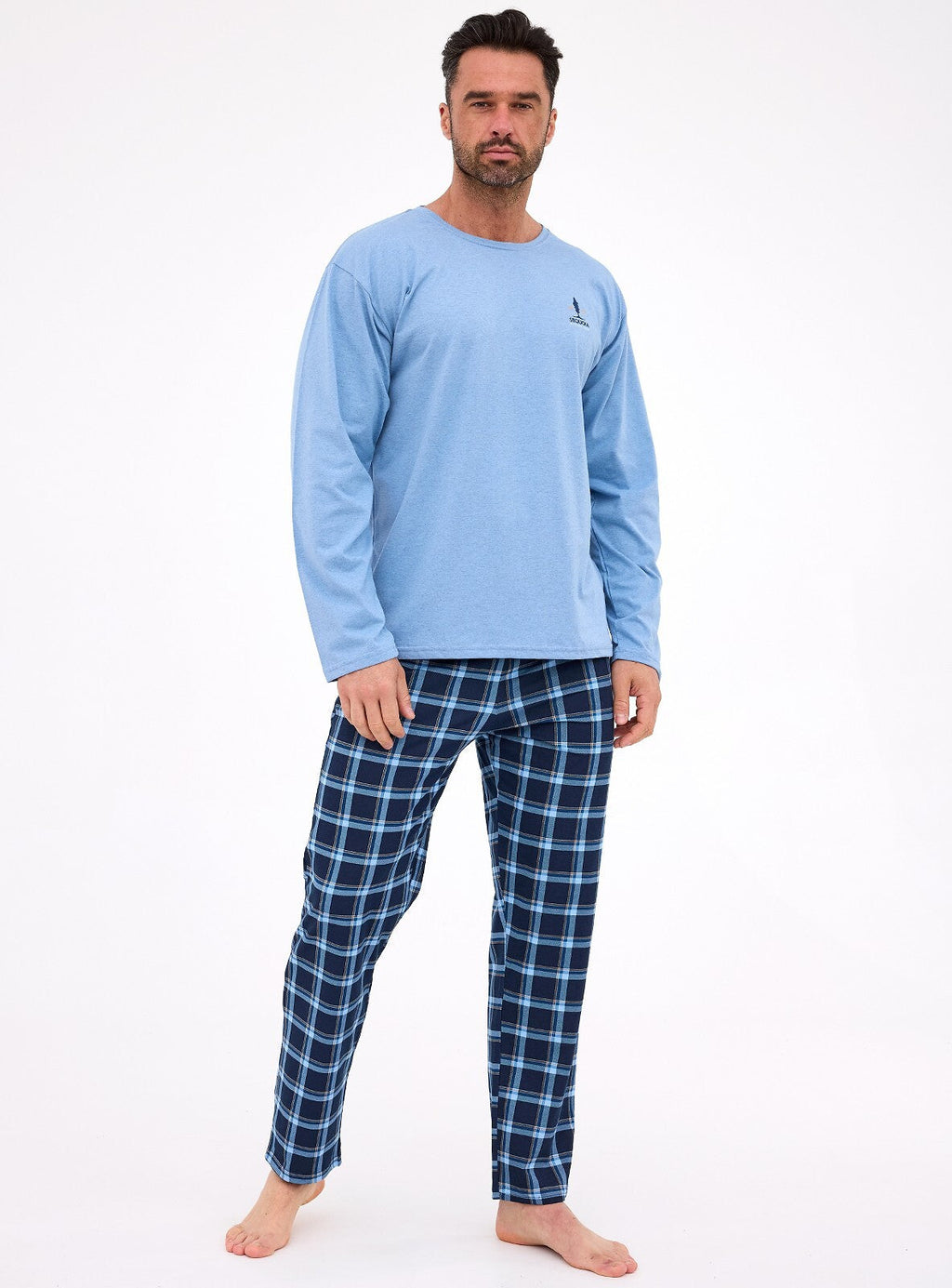 Pigiama uomo in cotone a quadri - sequoia