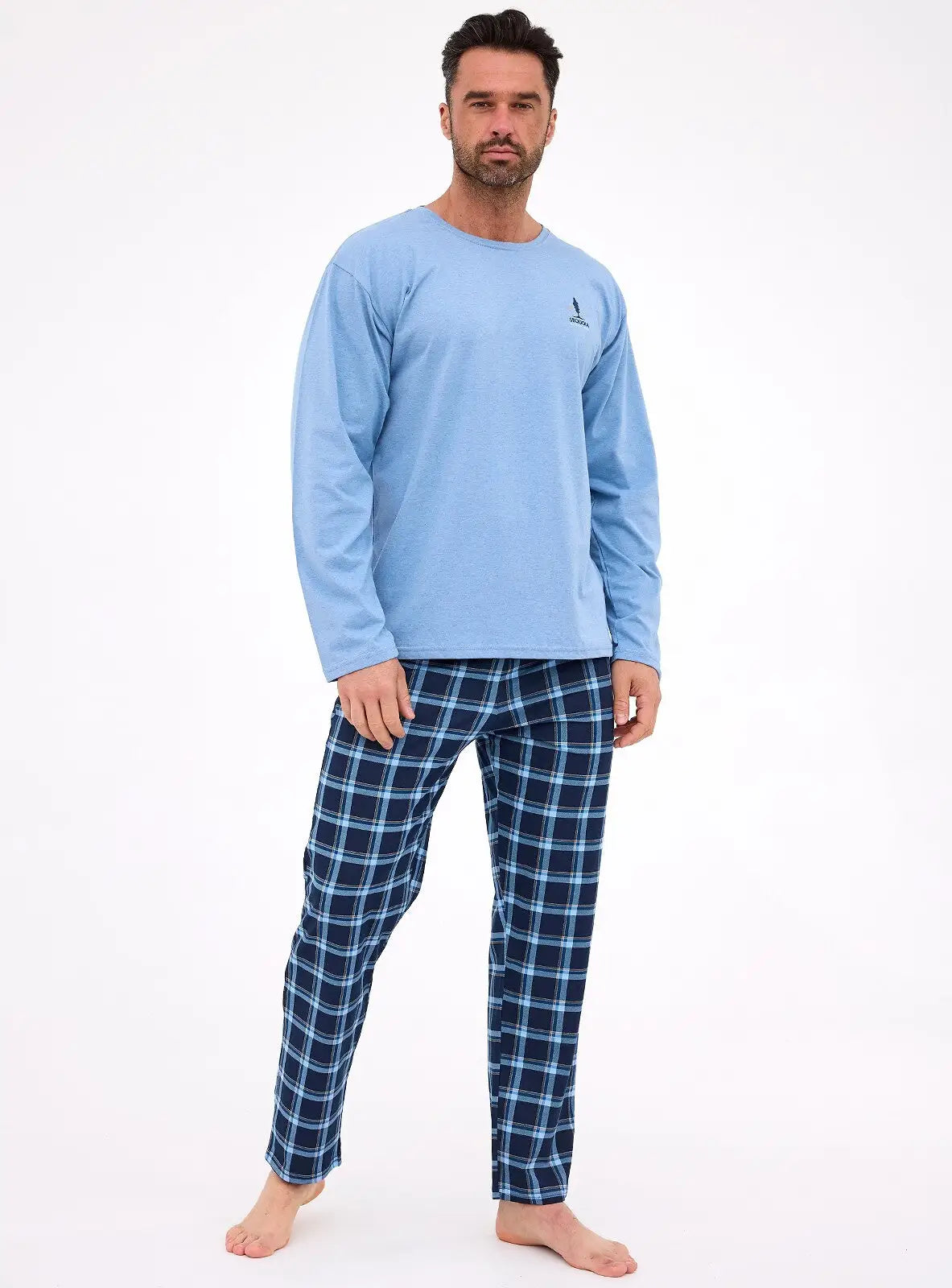 Pigiama uomo in cotone a quadri - sequoia