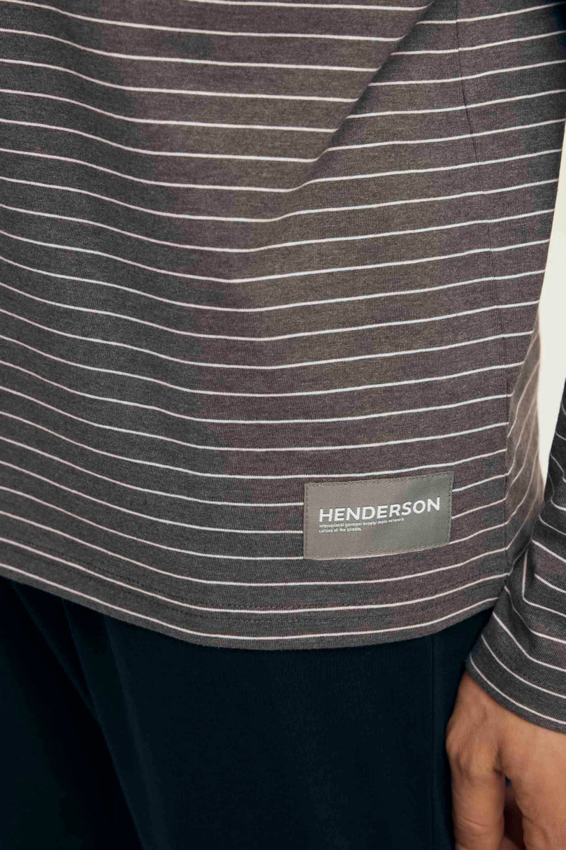 Pigiama uomo in cotone a righe con pantalone nero | new