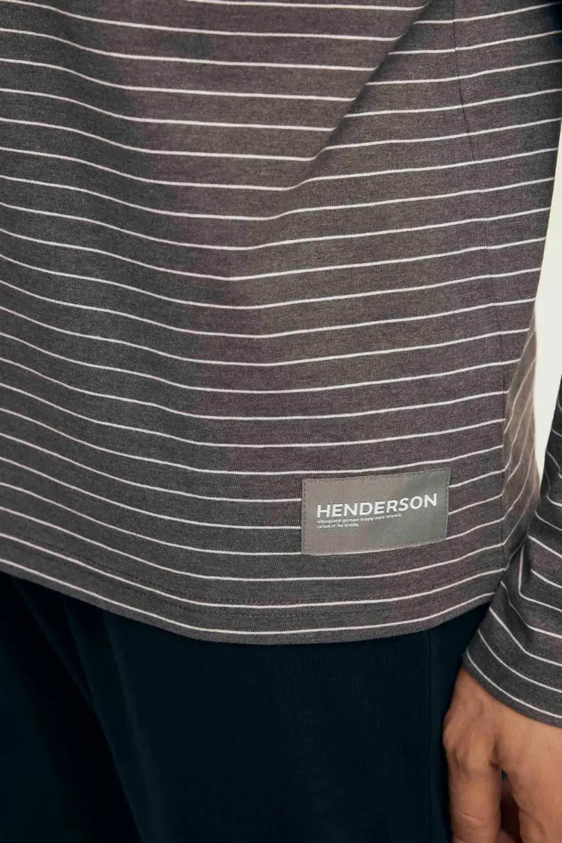 Pigiama uomo in cotone a righe con pantalone nero | new