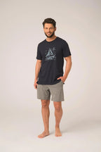 Pigiama uomo in cotone – set con maglia grafica e shorts