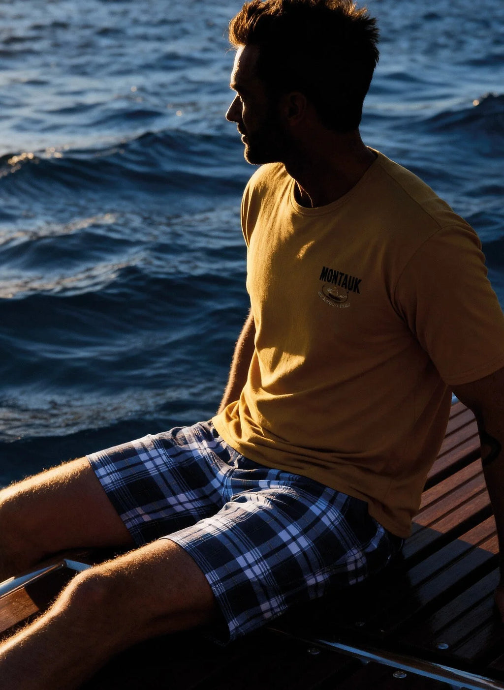 Pigiama uomo in cotone con shorts a quadretti (montana