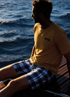 Pigiama uomo in cotone con shorts a quadretti (montana