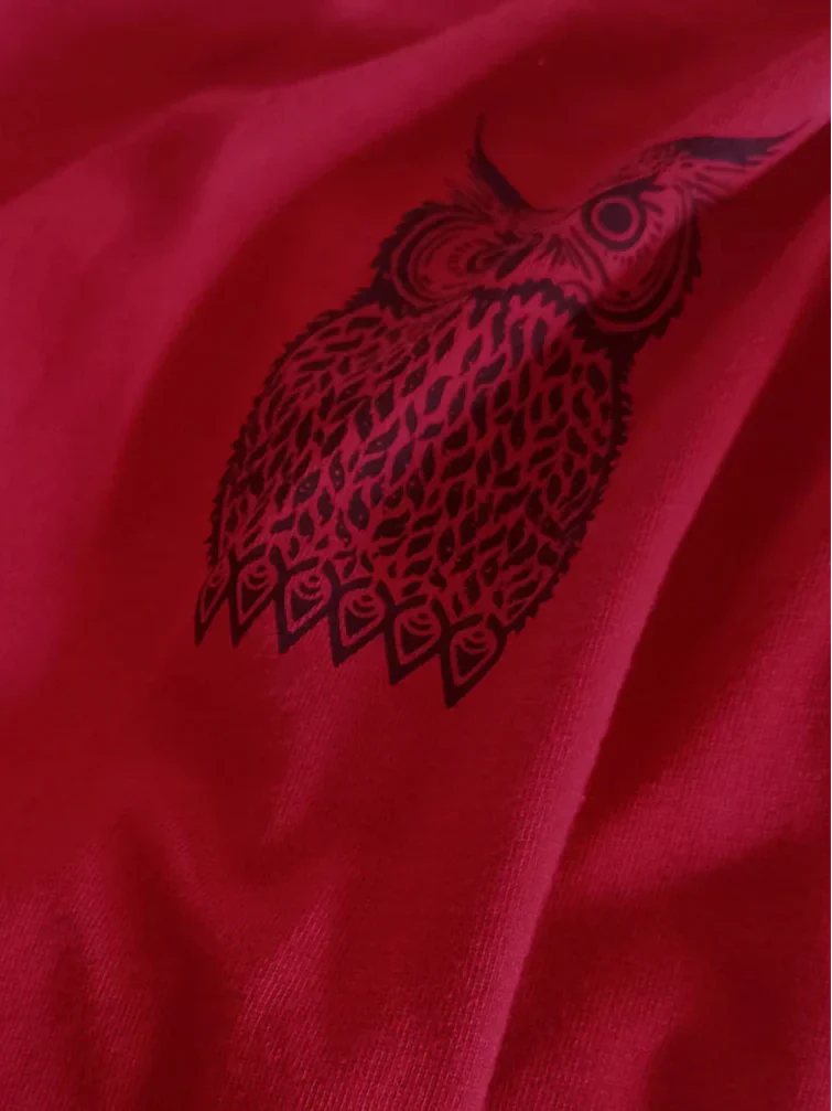 Pigiama uomo in cotone con stampa gufo e pantaloni flanella