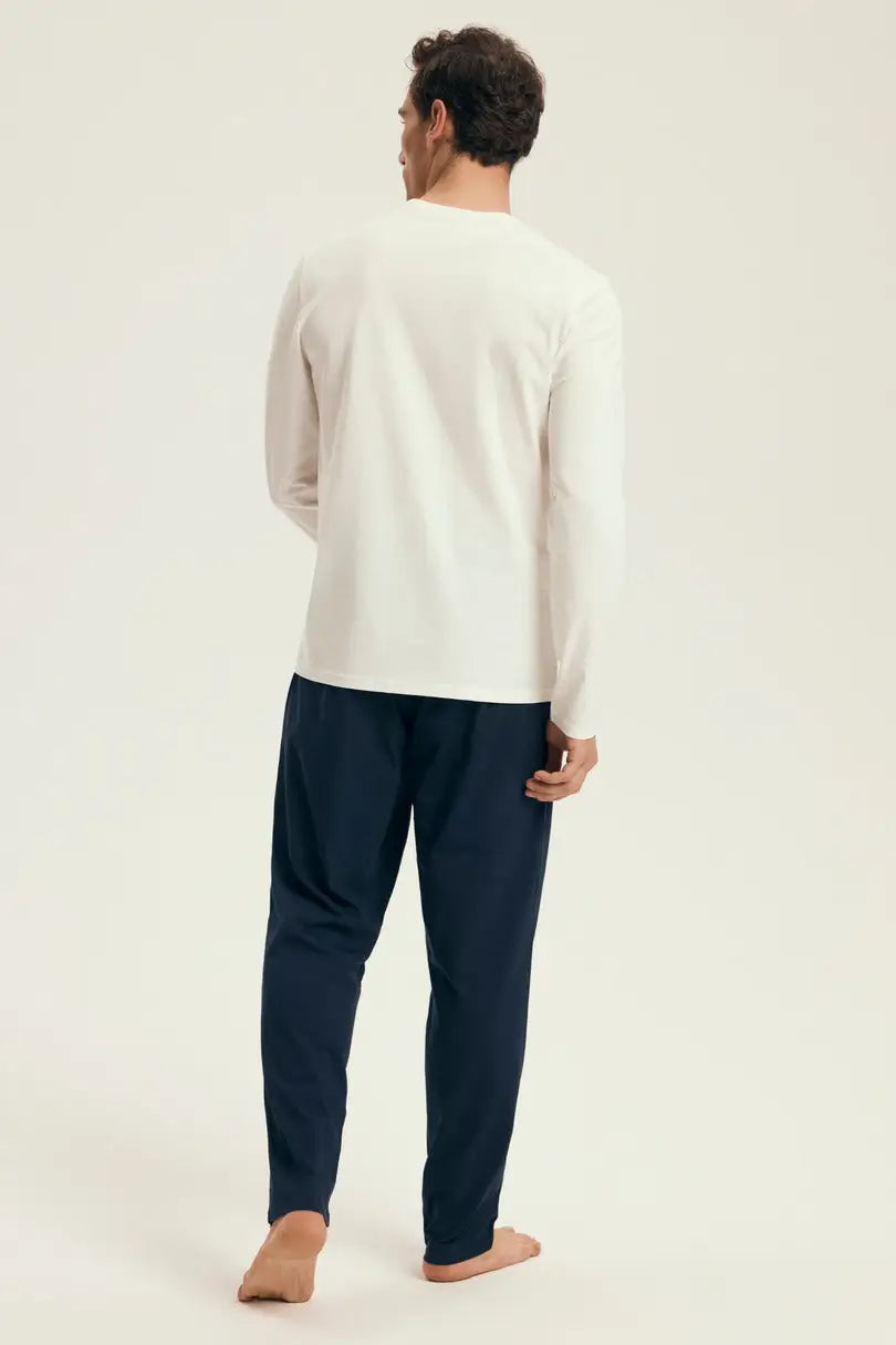 Pigiama uomo in cotone con stampa montagna | loji