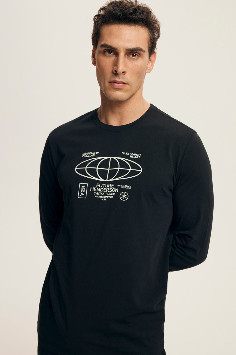 Pigiama uomo in cotone stile jogger con stampa futuristica