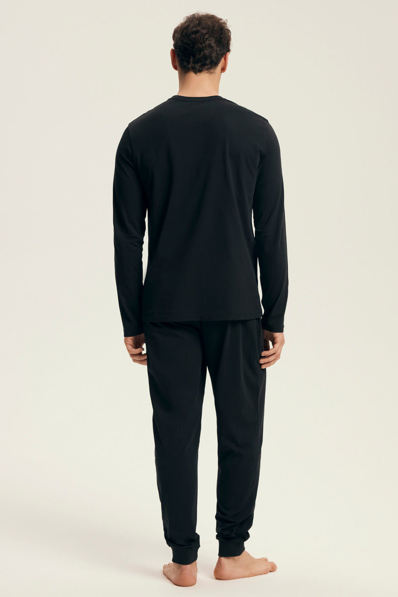 Pigiama uomo in cotone stile jogger con stampa futuristica