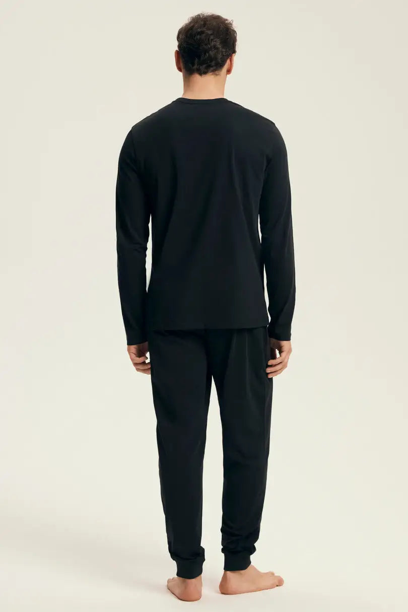 Pigiama uomo in cotone stile jogger con stampa futuristica