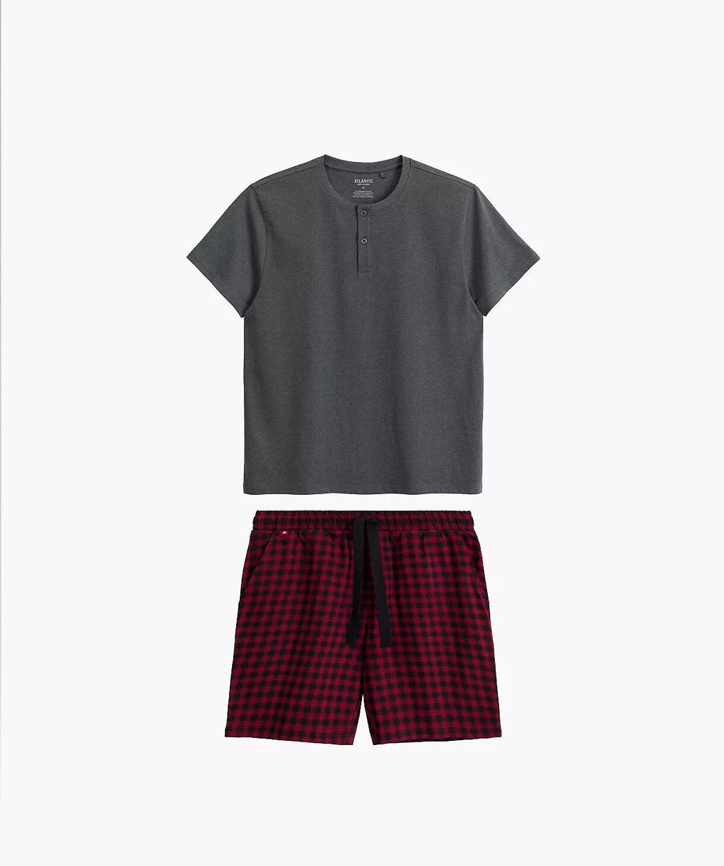 Pigiama uomo estivo in cotone morbido a quadri - nmp-397