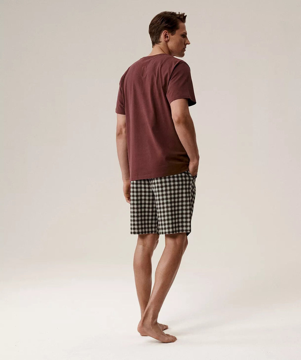 Pigiama uomo estivo in cotone morbido a quadri - nmp-397