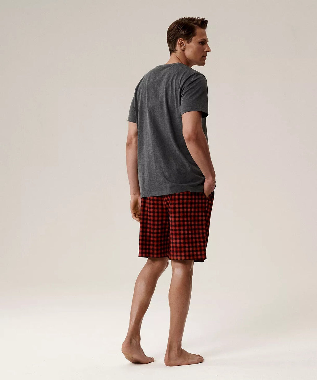 Pigiama uomo estivo in cotone morbido a quadri - nmp-397