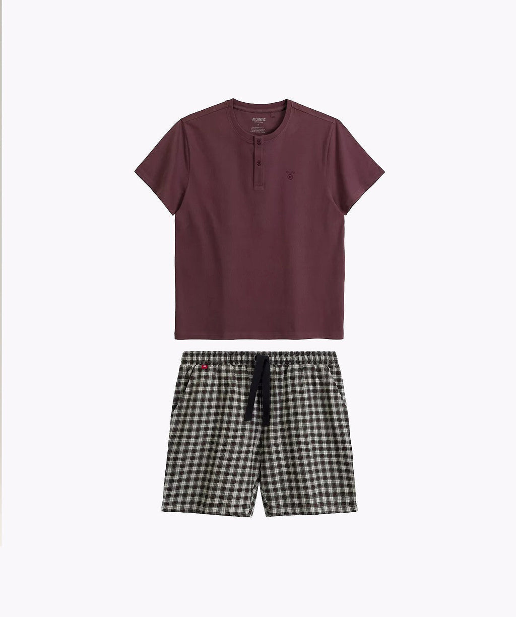 Pigiama uomo estivo in cotone morbido a quadri - nmp-397